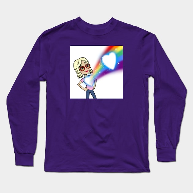 LGBT Girl Heart Burst rainbow Long Sleeve T-Shirt by farq